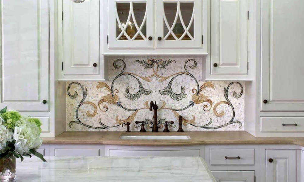 Растительное мозаичное панно на кухню
