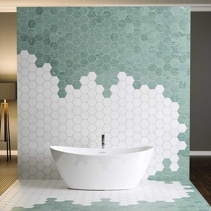 Мозаика соты в ванной