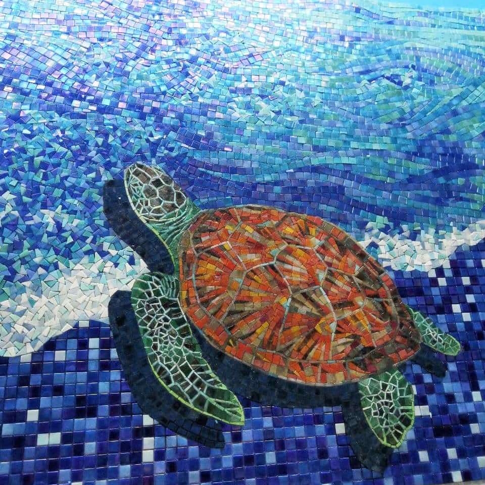 Мозаично панно черепаха