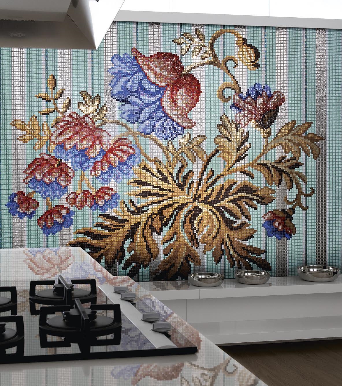 Мозаичное панно на кухню SICIS Flower Magic