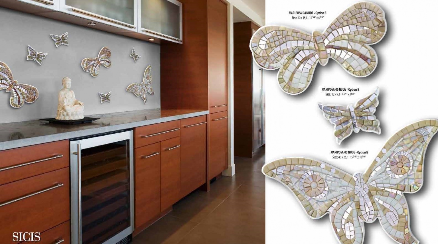 Мозаичное панно на кухню SICIS Butterfly