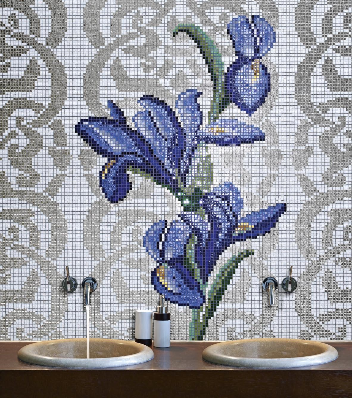Мозаичное панно в ванную SICIS Flower 5