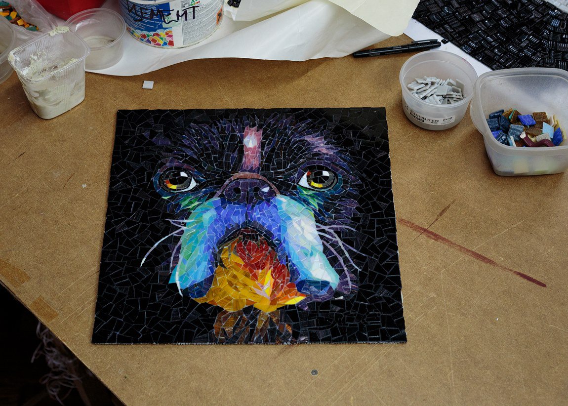 Картина из мозаики Мордочка собаки