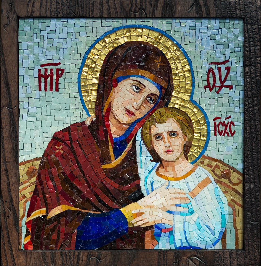 Икона из мозаики «Пресвятая Богородица»