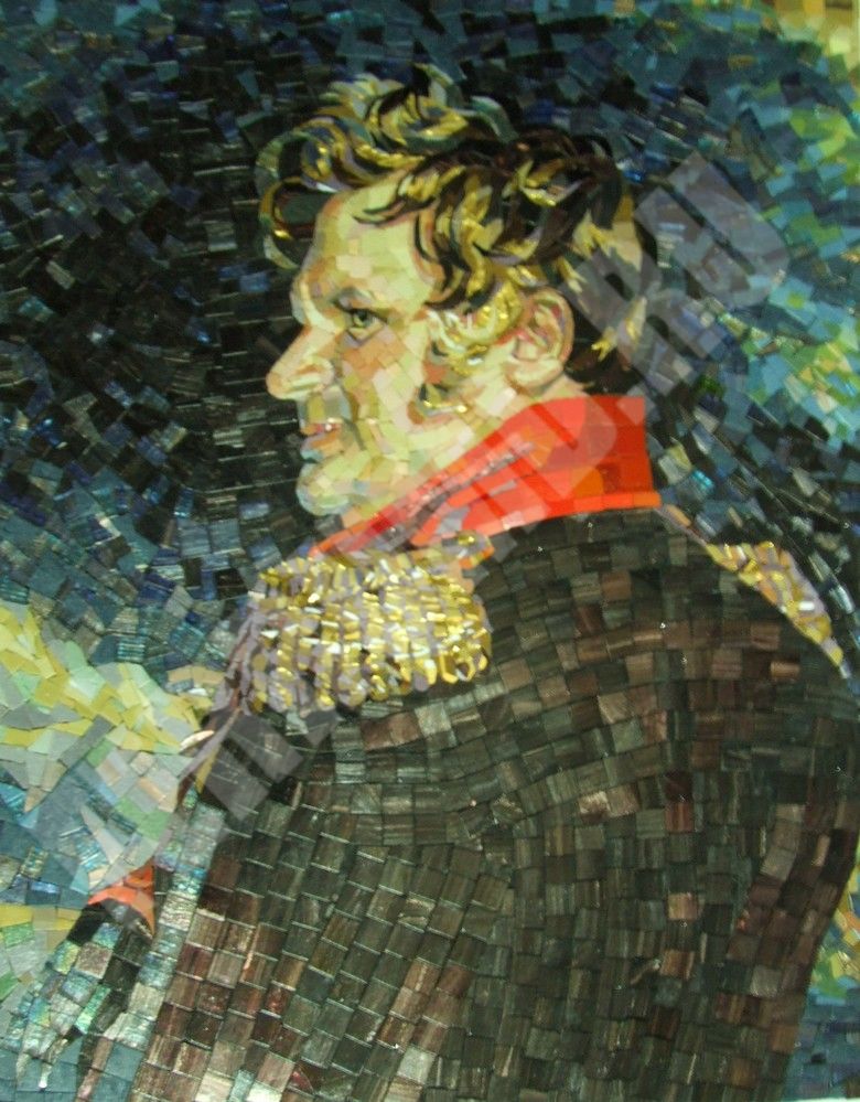 Портрет из мозаики Trend (Италия), смальты и золота Orsoni (Италия), 60х80 см
