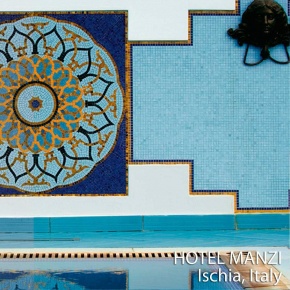 мозаичный декор для бассейна sicis hotel manzi